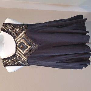 EUC Free People Metallic Embroidered Swing Tank Top